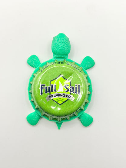 Full Sail Brewing (Green) - Bottle Cap Magnet Turtle Shell Shocked Art