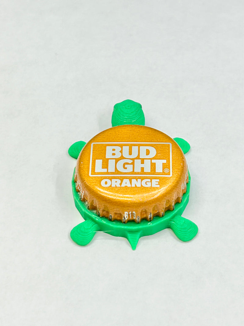 Bud Light Orange - Bottle Cap Magnet Turtle Shell Shocked Art