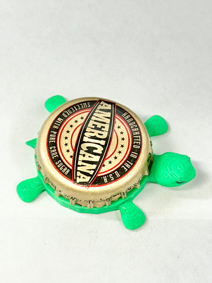 Americana Soda - Bottle Cap Magnet Turtle Shell Shocked Art