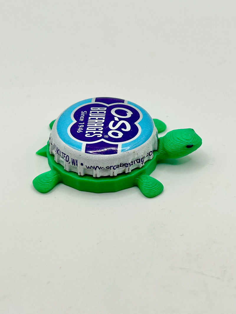 O-So Beverages - Bottle Cap Magnet Turtle Shell Shocked Art