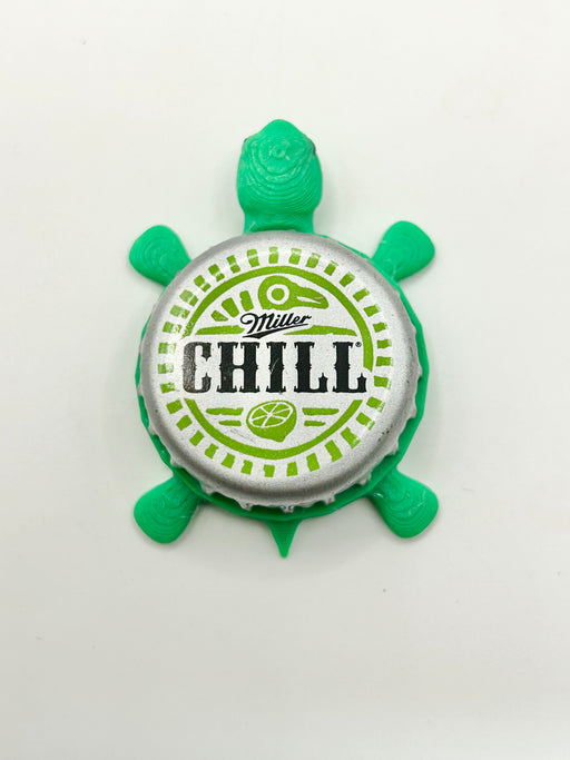Miller Chill (Vintage) - Bottle Cap Magnet Turtle Shell Shocked Art