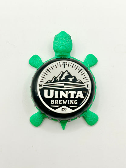 Uinta Brewing (Black) - Bottle Cap Magnet Turtle Shell Shocked Art