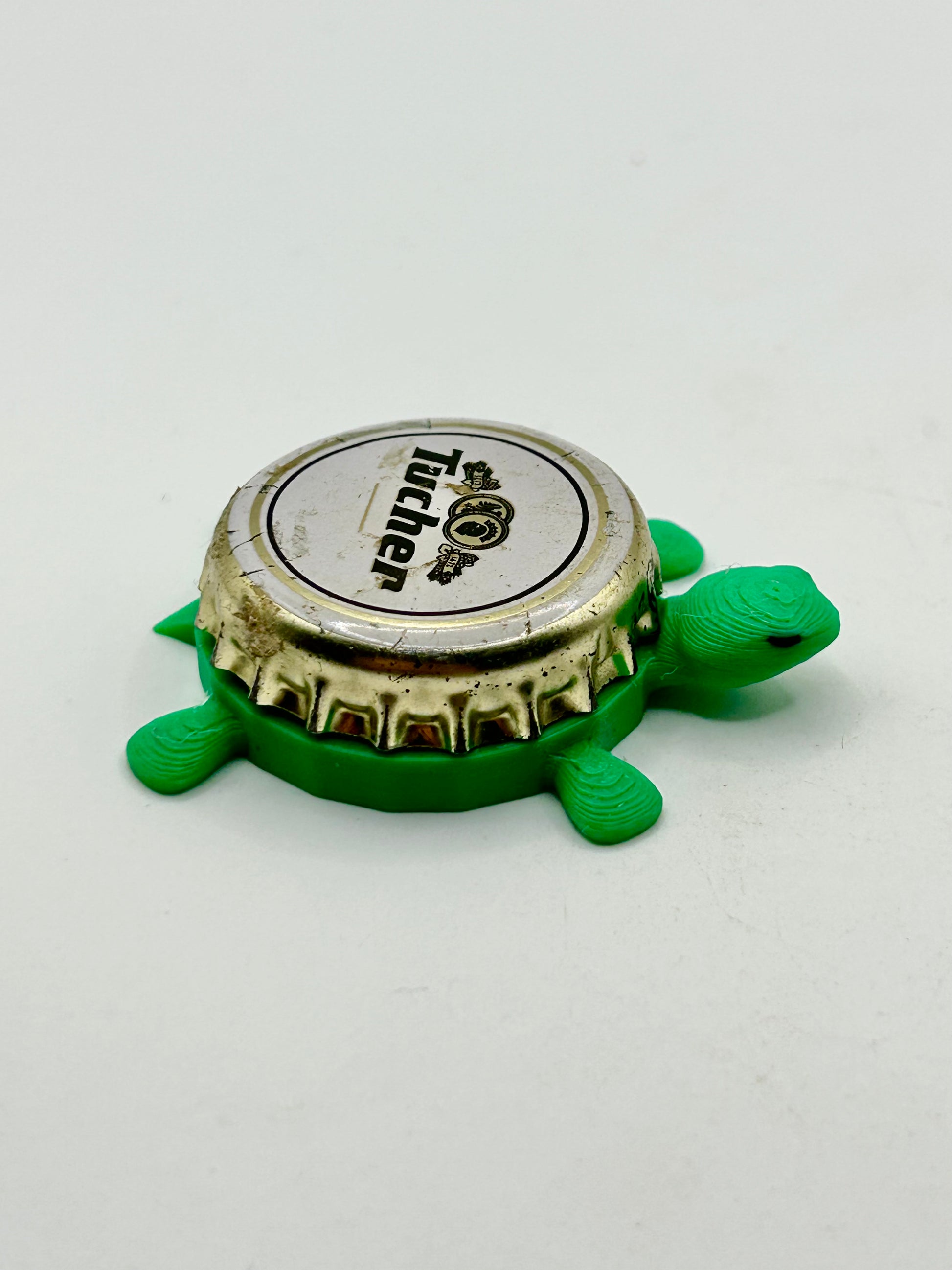 Tucher German Beer - Bottle Cap Magnet Turtle Shell Shocked Art