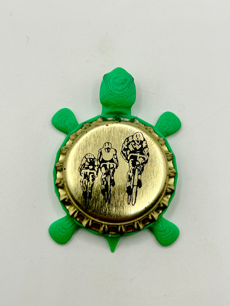 Evansville Brewing - Bottle Cap Magnet Turtle Shell Shocked Art