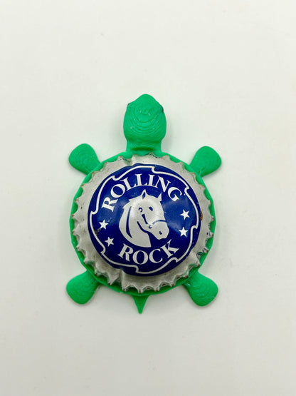 Rolling Rock (Dome Shell) - Bottle Cap Magnet Turtle Shell Shocked Art