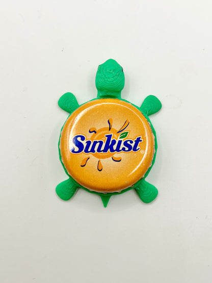 Sunkist Soda - Bottle Cap Magnet Turtle Shell Shocked Art