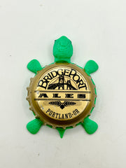 Bridgeport Ales (Vintage - Gold) - Bottle Cap Magnet Turtle Shell Shocked Art