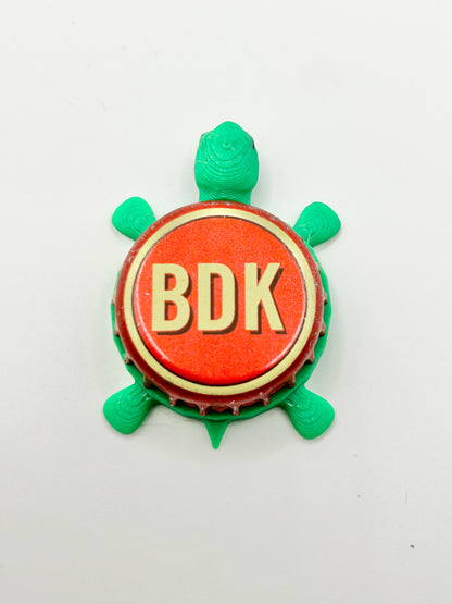 BDK Brew Dr. Kombucha (Red) - Bottle Cap Magnet Turtle Shell Shocked Art