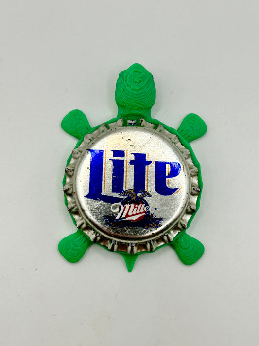 Miller Lite (Vintage) - Bottle Cap Magnet Turtle