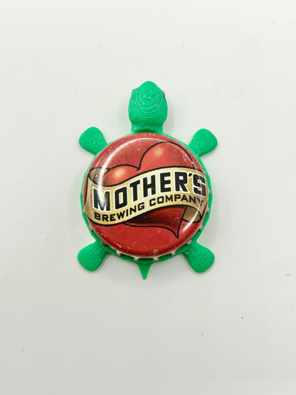 Mother’s Brewing - Bottle Cap Magnet Turtle Shell Shocked Art