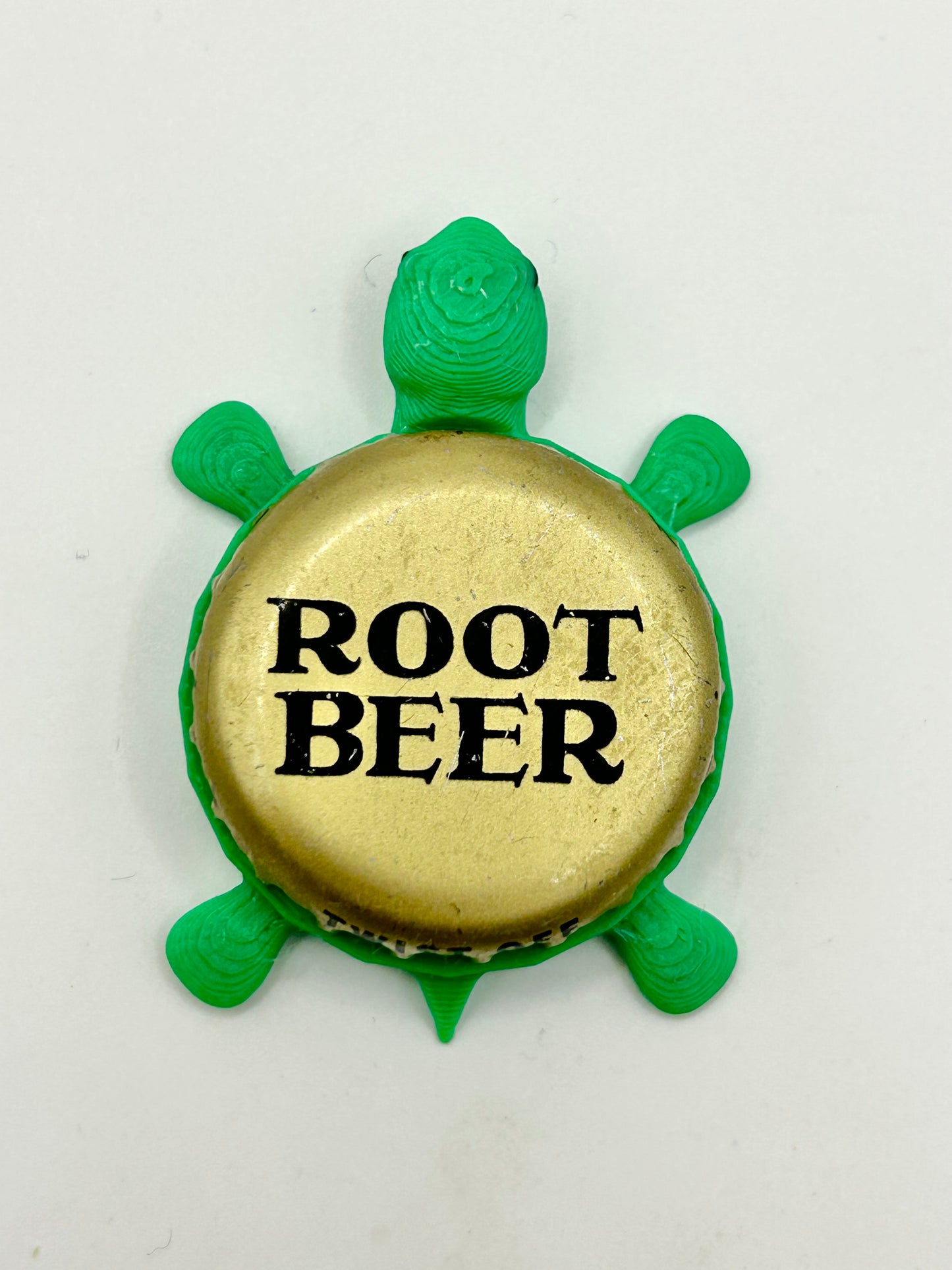 Root Beer Soda - Bottle Cap Magnet Turtle