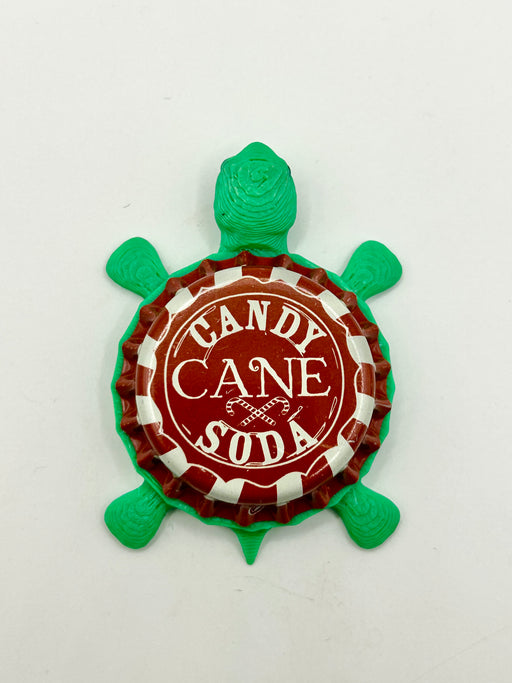 Candy Cane Cola - Bottle Cap Magnet Turtle Shell Shocked Art