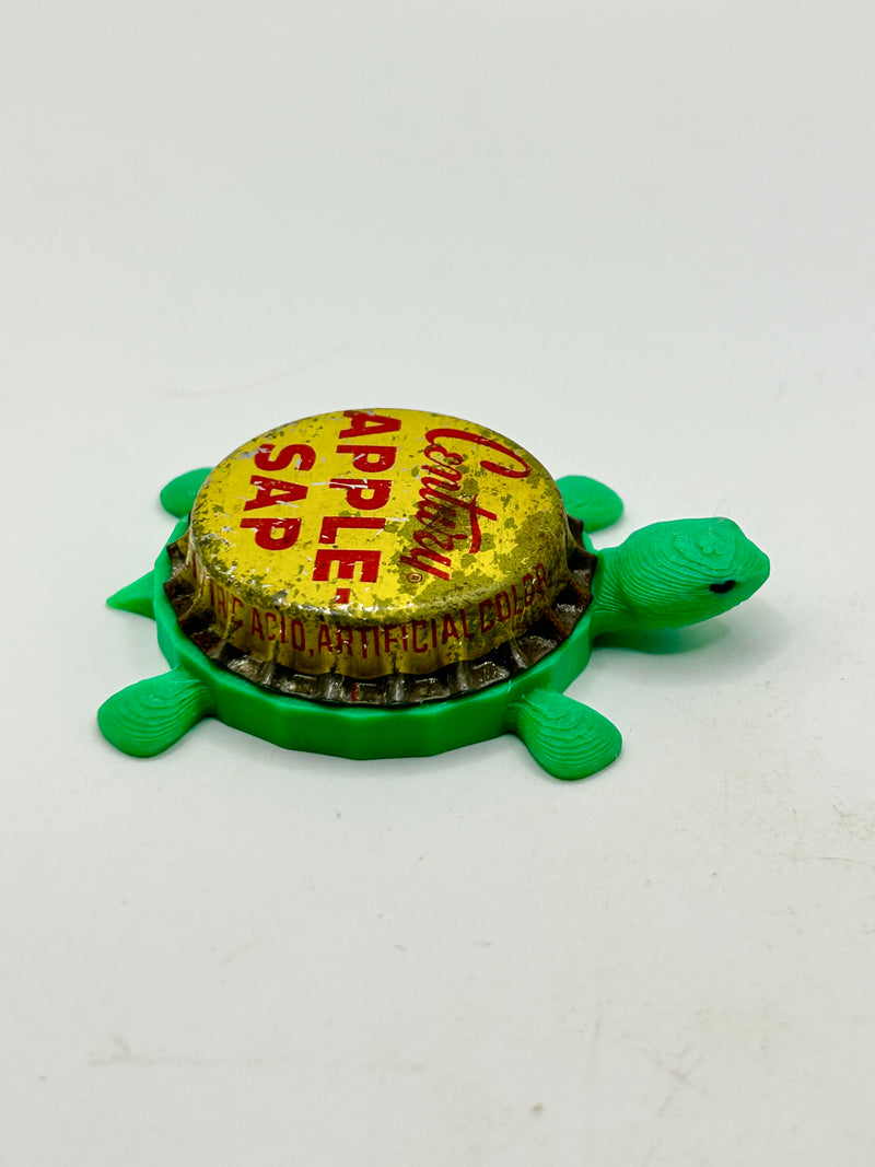 Century Apple-Sap - Bottle Cap Magnet Turtle Shell Shocked Art