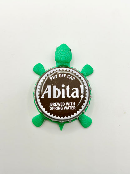Abita Beer (Brown & White Cap) - Bottle Cap Magnet Turtle Shell Shocked Art