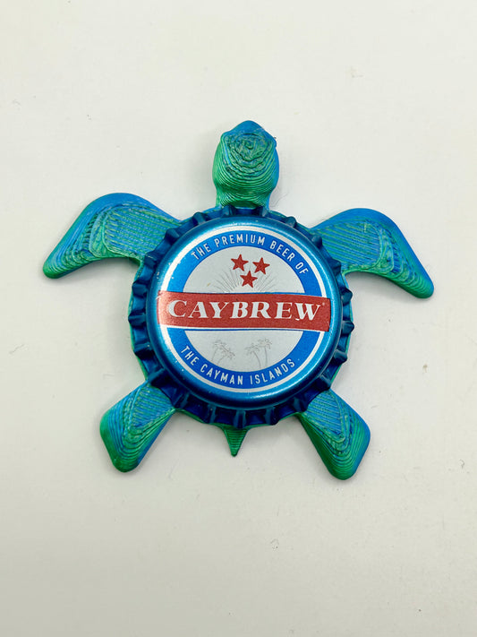 Caybrew, Blue (Cayman Islands) - Sea Turtle Bottle Cap Magnet Shell Shocked Art