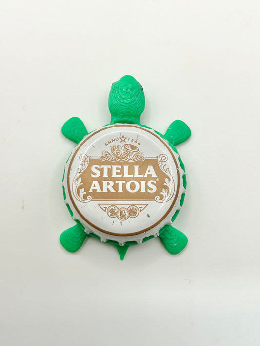 Stella Artois (Beige - Vintage) - Bottle Cap Magnet Turtle