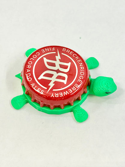 Breckenridge Brewery, Fine Colorado Ales (Red) - Bottle Cap Magnet Turtle Shell Shocked Art