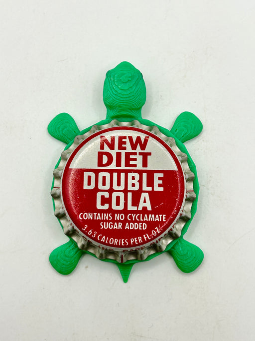 New Diet Double Cola - Bottle Cap Magnet Turtle Shell Shocked Art