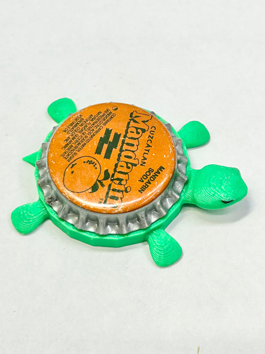 Mandarin Soda - Bottle Cap Magnet Turtle