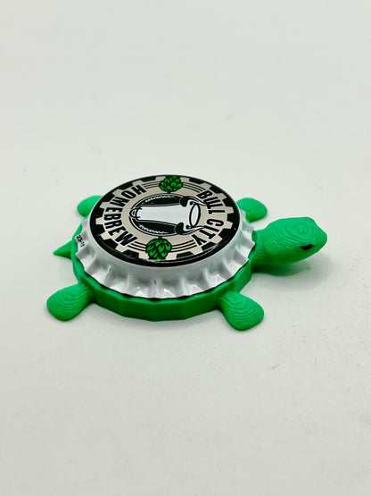 Bull City Homebrew - Bottle Cap Magnet Turtle Shell Shocked Art