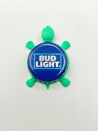 Bud Light (Blue Rectangle) - Bottle Cap Magnet Turtle Shell Shocked Art