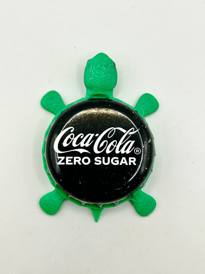 Coca Cola Zero Sugar - Bottle Cap Magnet Turtle Shell Shocked Art
