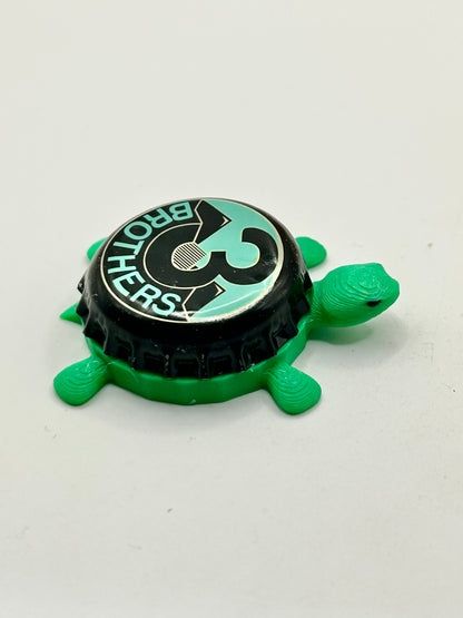 3 Brothers Brewing - Bottle Cap Magnet Turtle Shell Shocked Art