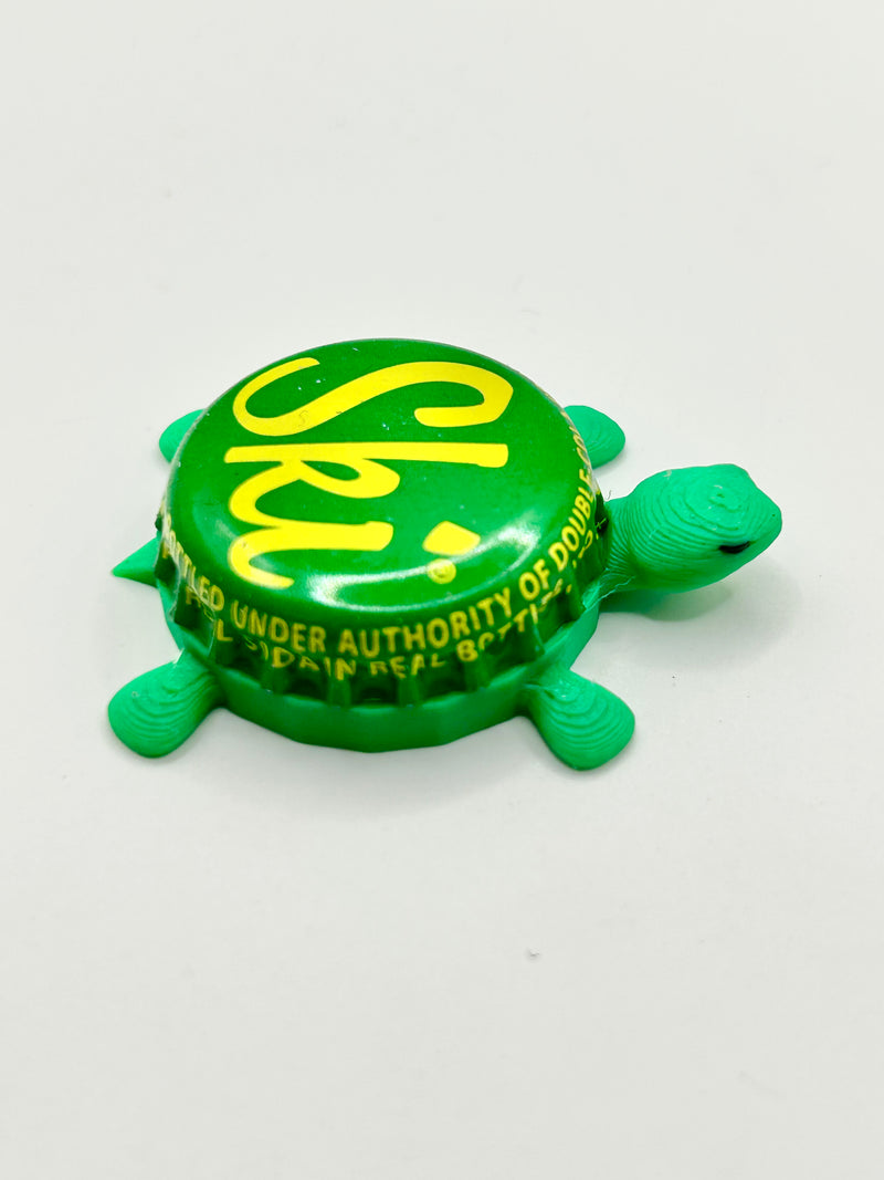 Ski - Bottle Cap Magnet Turtle Shell Shocked Art
