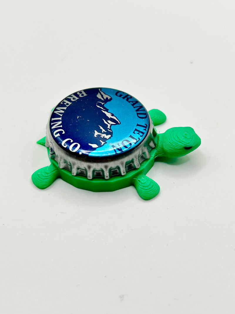 Grand Teton Brewing - Bottle Cap Magnet Turtle Shell Shocked Art