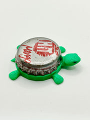 Hit Mango - Bottle Cap Magnet Turtle Shell Shocked Art
