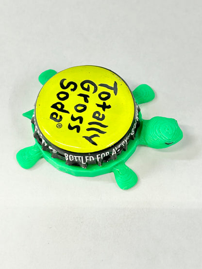 Totally Gross Soda - Bottle Cap Magnet Turtle Shell Shocked Art