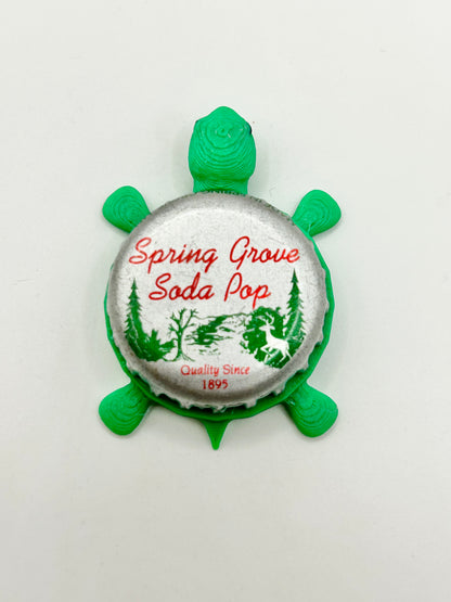 Spring Grove Soda Pop - Bottle Cap Magnet Turtle Shell Shocked Art