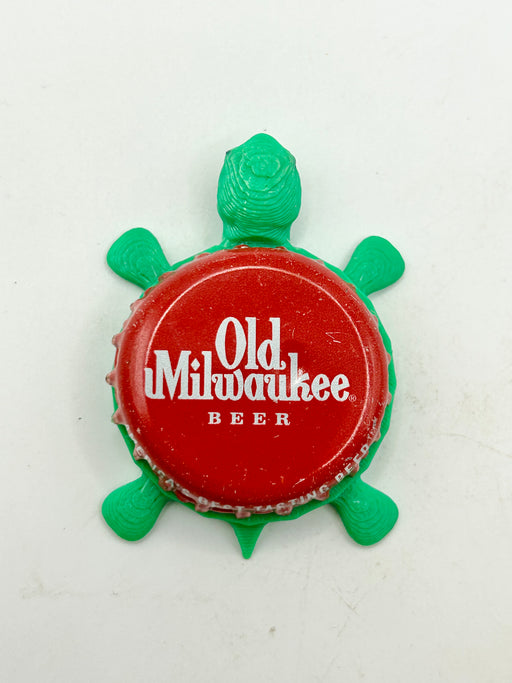 Old Milwaukee Beer (Red) - Bottle Cap Magnet Turtle Shell Shocked Art