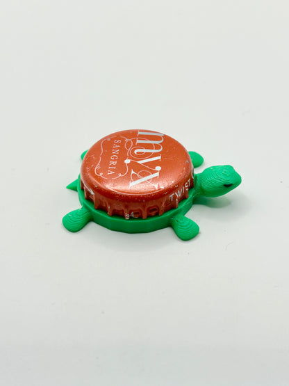 Myx Sangria - Bottle Cap Magnet Turtle Shell Shocked Art