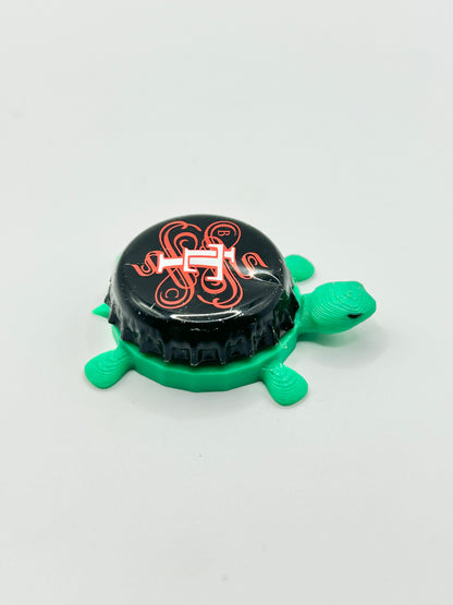 Long Trail Brewing (Vintage) - Bottle Cap Magnet Turtle Shell Shocked Art