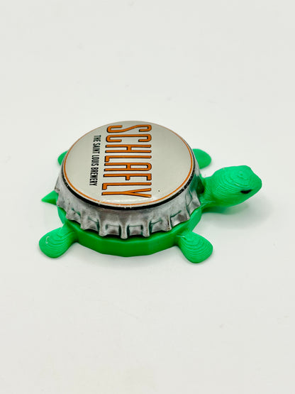 Schlafly Beer (The Saint Louis Brewery) - Bottle Cap Magnet Turtle Shell Shocked Art