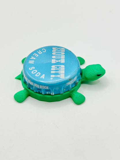 Sioux City Cream Soda - Bottle Cap Magnet Turtle Shell Shocked Art