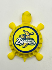 Savannah Bananas (Yellow Turtle & Cap) - Bottle Cap Magnet Turtle Shell Shocked Art
