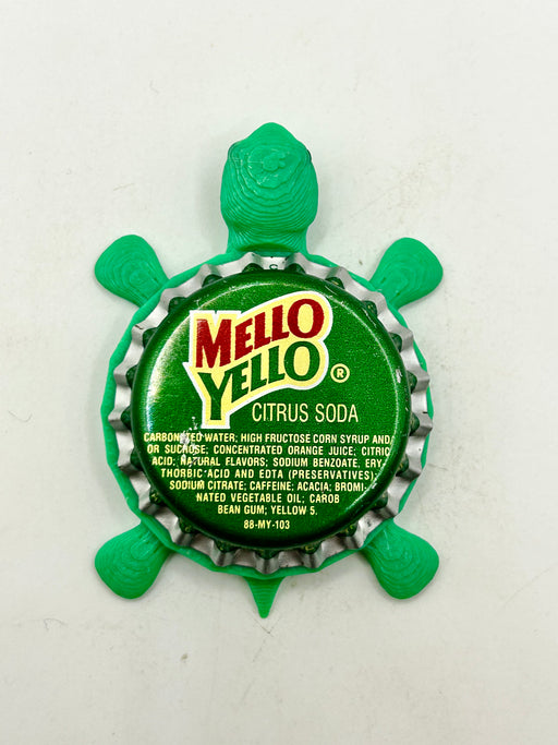 Mello Yello Citrus Soda (Green) - Bottle Cap Magnet Turtle Shell Shocked Art