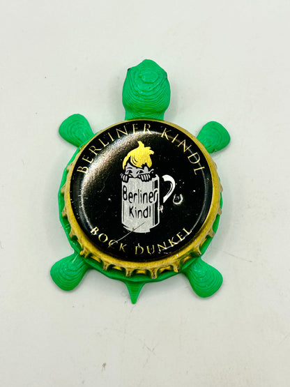 Berliner Kindl Bock Dunkel - Bottle Cap Magnet Turtle Shell Shocked Art