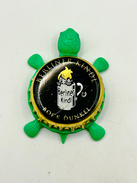 Berliner Kindl Bock Dunkel - Bottle Cap Magnet Turtle Shell Shocked Art