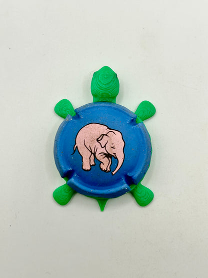 Delirium Elephant (Blue - Cork Cage Cap) - Bottle Cap Magnet Turtle Shell Shocked Art