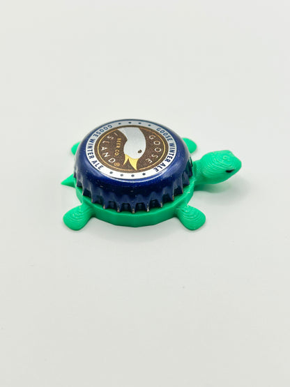 Goose Island Goose Winter Ale - Bottle Cap Magnet Turtle Shell Shocked Art