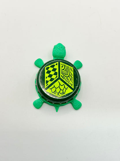 Jack’s Abby Brewing - Bottle Cap Magnet Turtle Shell Shocked Art