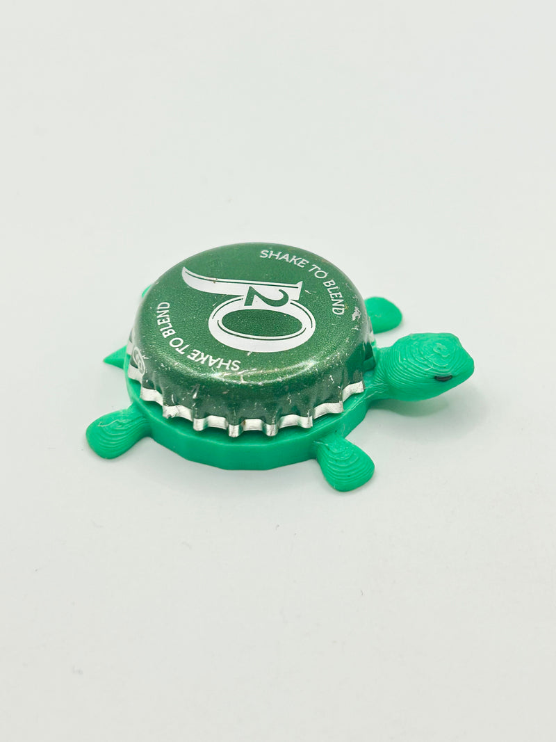 Britvic J2O Fruit Juice - Bottle Cap Magnet Turtle Shell Shocked Art