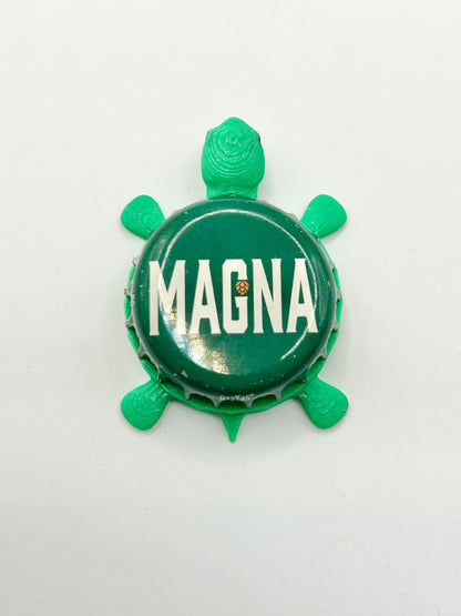 Magna Beer - Bottle Cap Magnet Turtle Shell Shocked Art