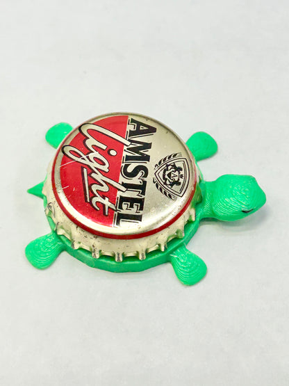 Amstel Light (Vintage) - Bottle Cap Magnet Turtle Shell Shocked Art