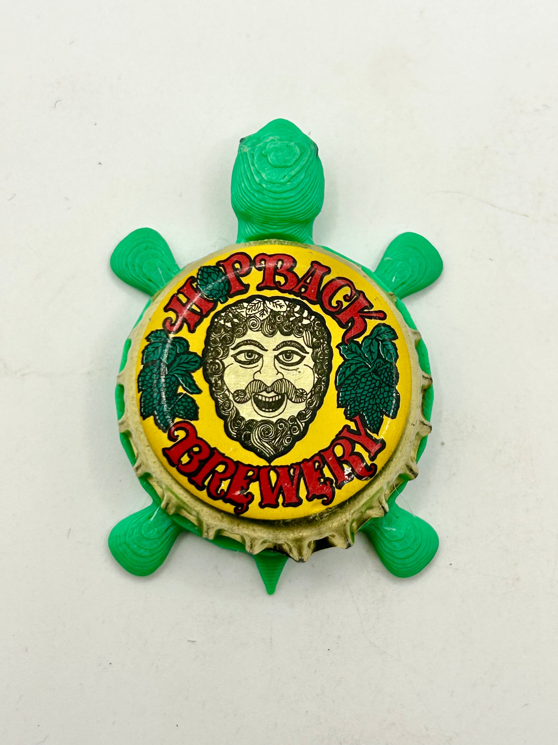 Hopback Brewery - Bottle Cap Magnet Turtle Shell Shocked Art