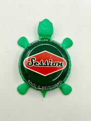 Full Sail Session (Green) - Bottle Cap Magnet Turtle Shell Shocked Art