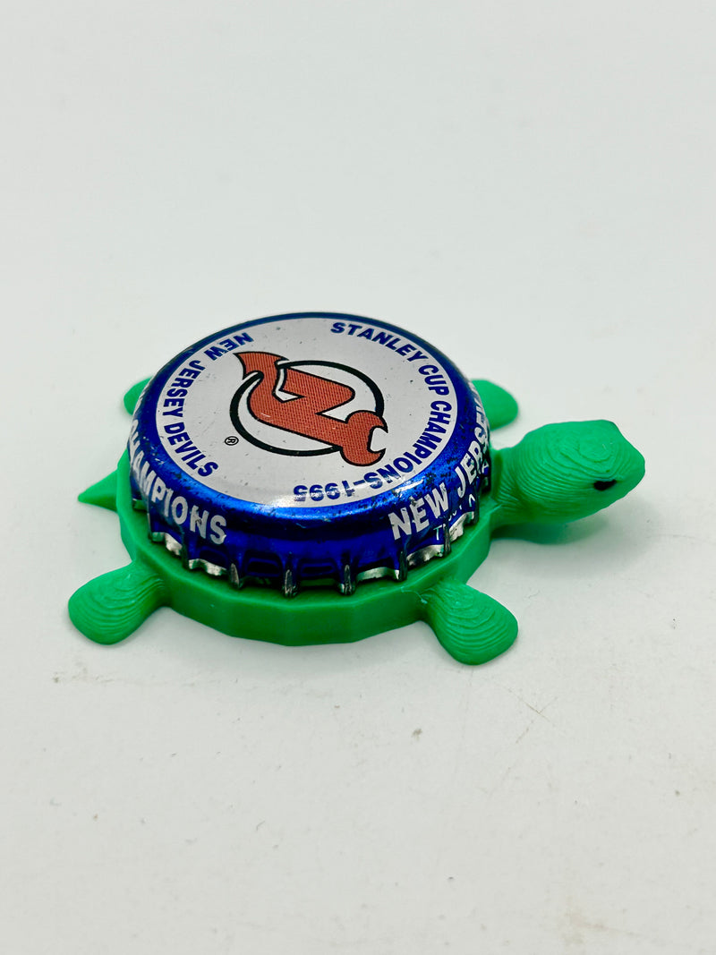 New Jersey Devils Stanley Cup Champions (1995) - Bottle Cap Magnet Turtle Shell Shocked Art